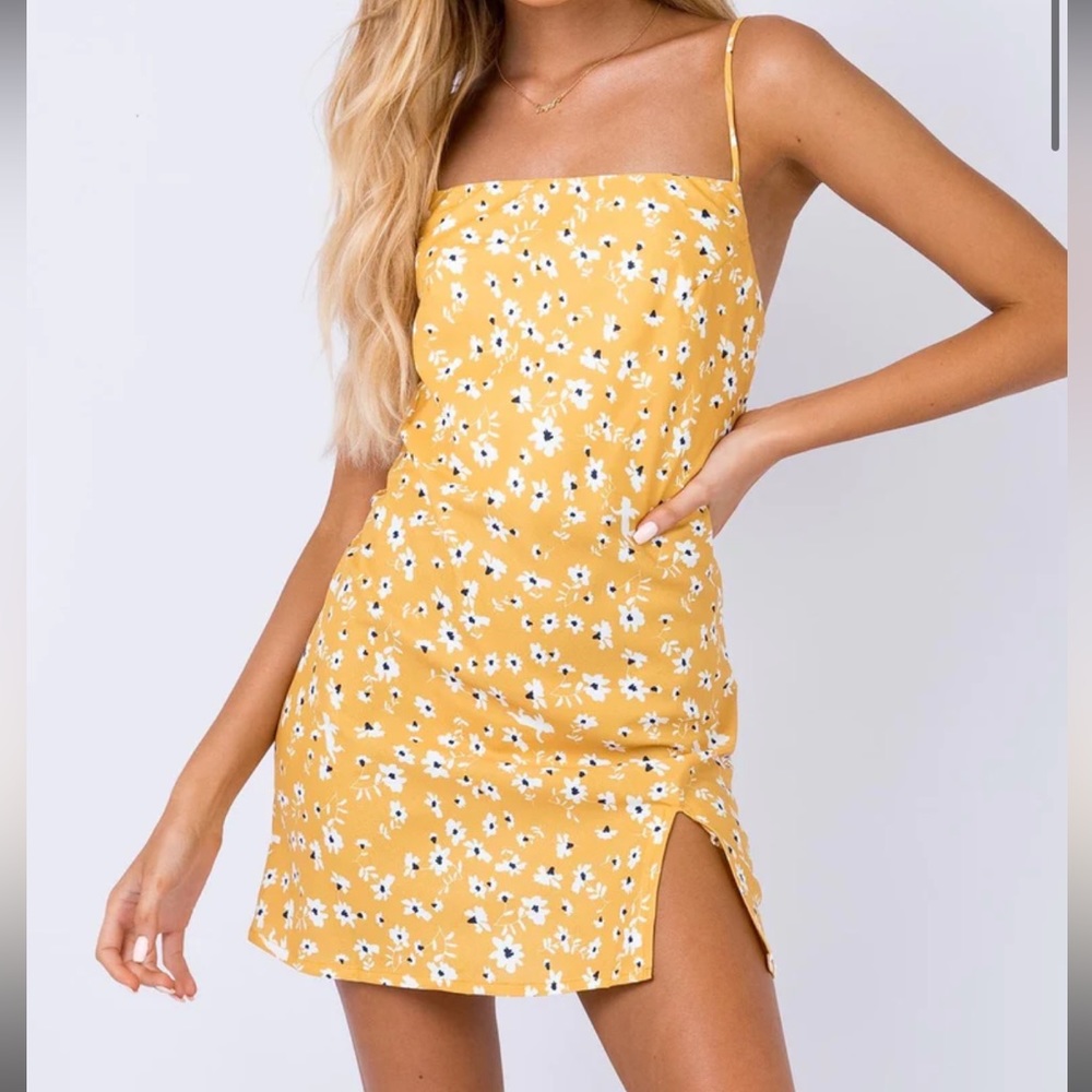 princess polly floral mini dress (size 6)